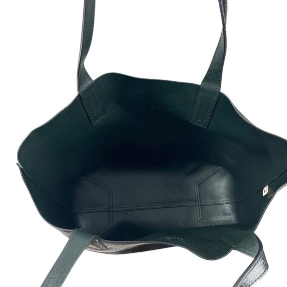 Kate Spade Arch Patent Leather Black Green Reversible Tote Shoulder Bag Large - Picture 6 of 8